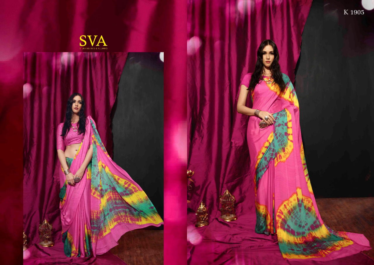 Sva Saniya Printed Georgette Casual Wear Saree Collection at Wholesale Price