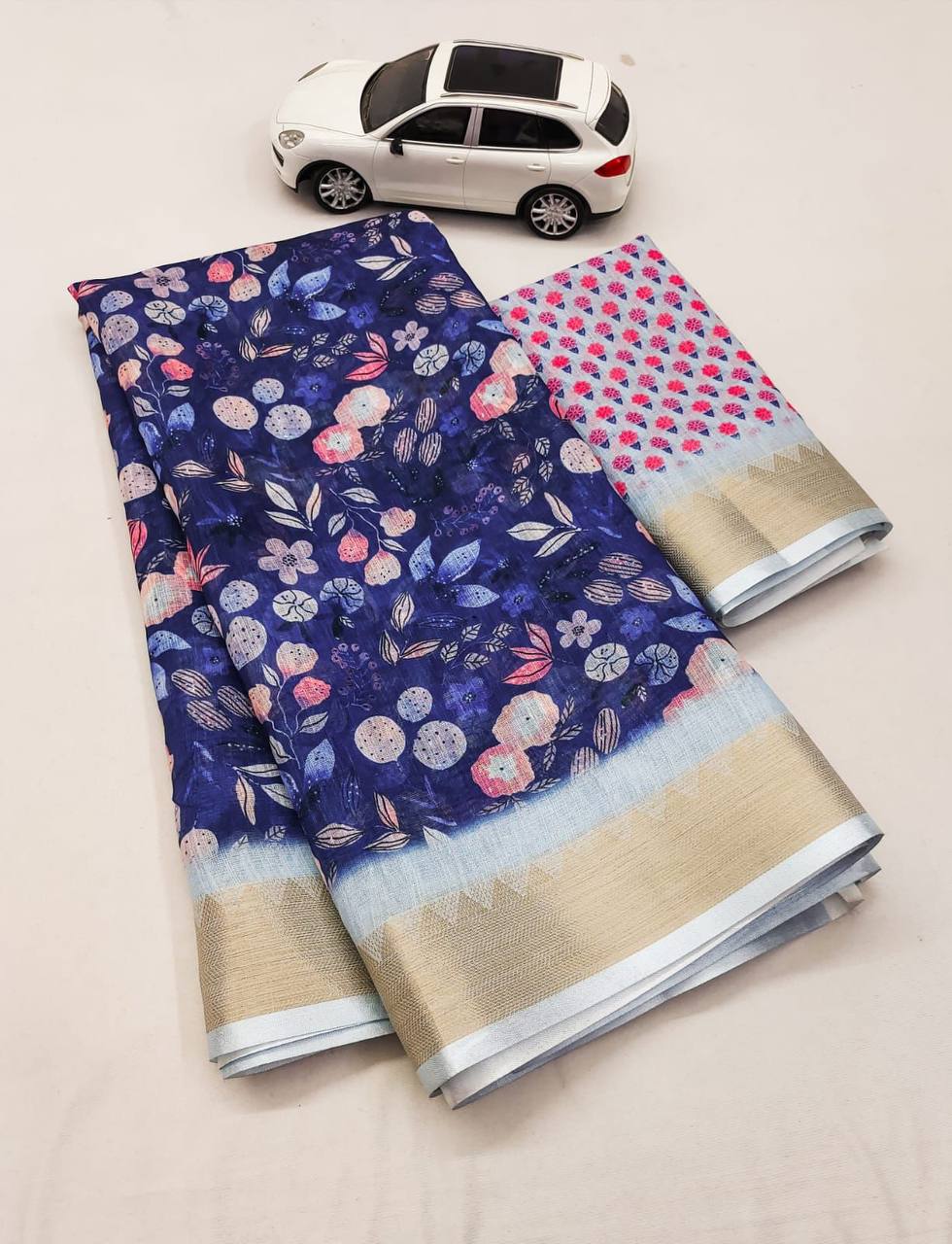Mg 235 Manglaya Linen Printed Saree Catalog