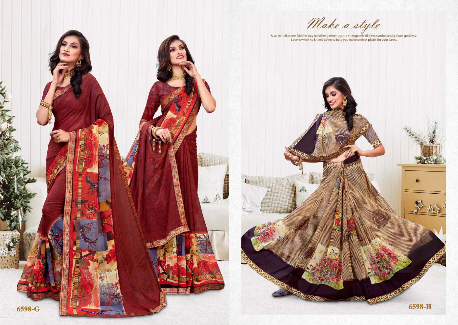 Seosons 2 Latest Fancy Regular Wear Weightless georgette Printed Sarees Collection