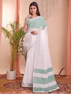 The White Loom By Astita Linen Cotton Saree Wholesale Price In Surat