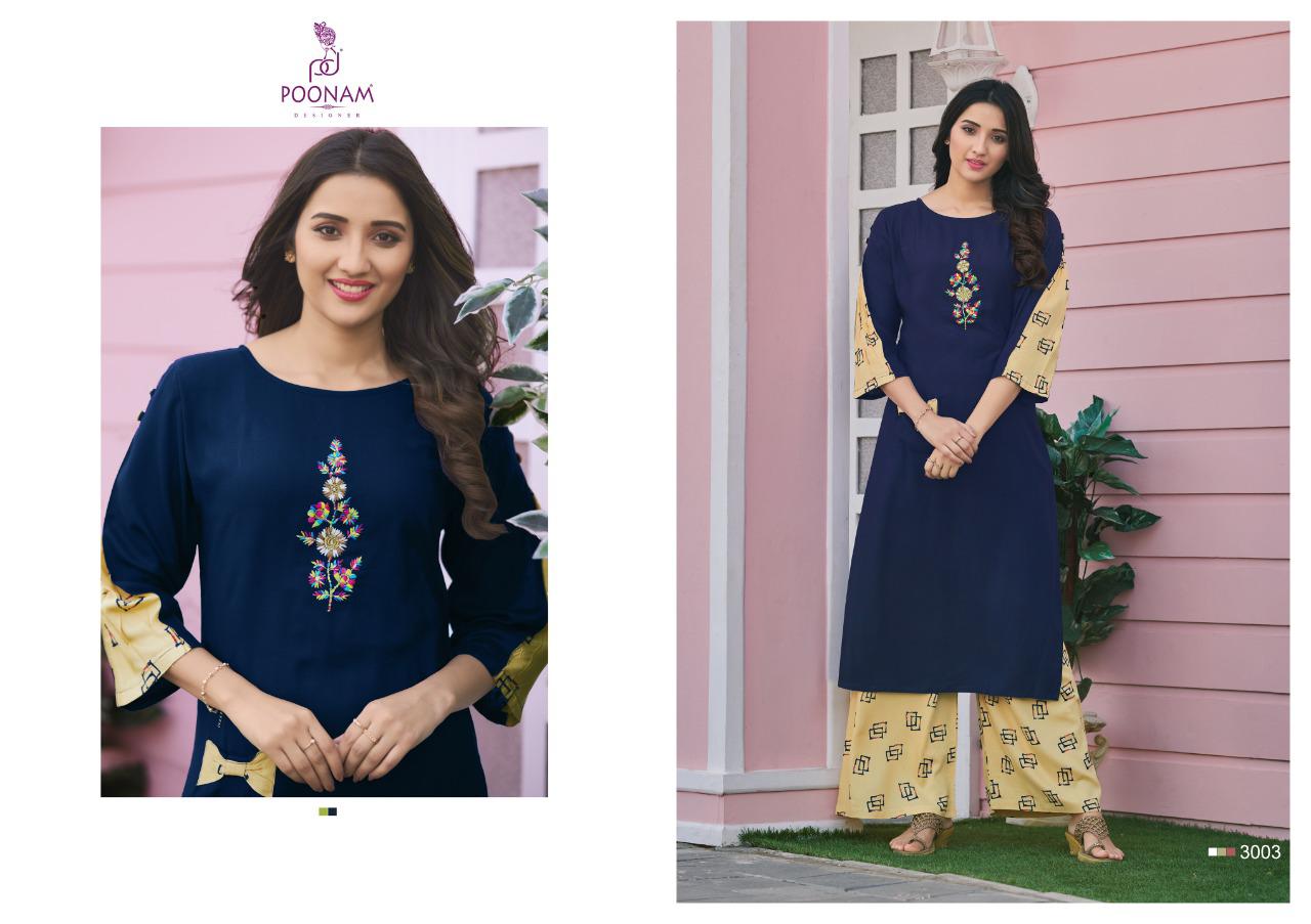 Poonam Designer Silai Party Wear Designer Plazzo Kurti Collection at Wholesale Price