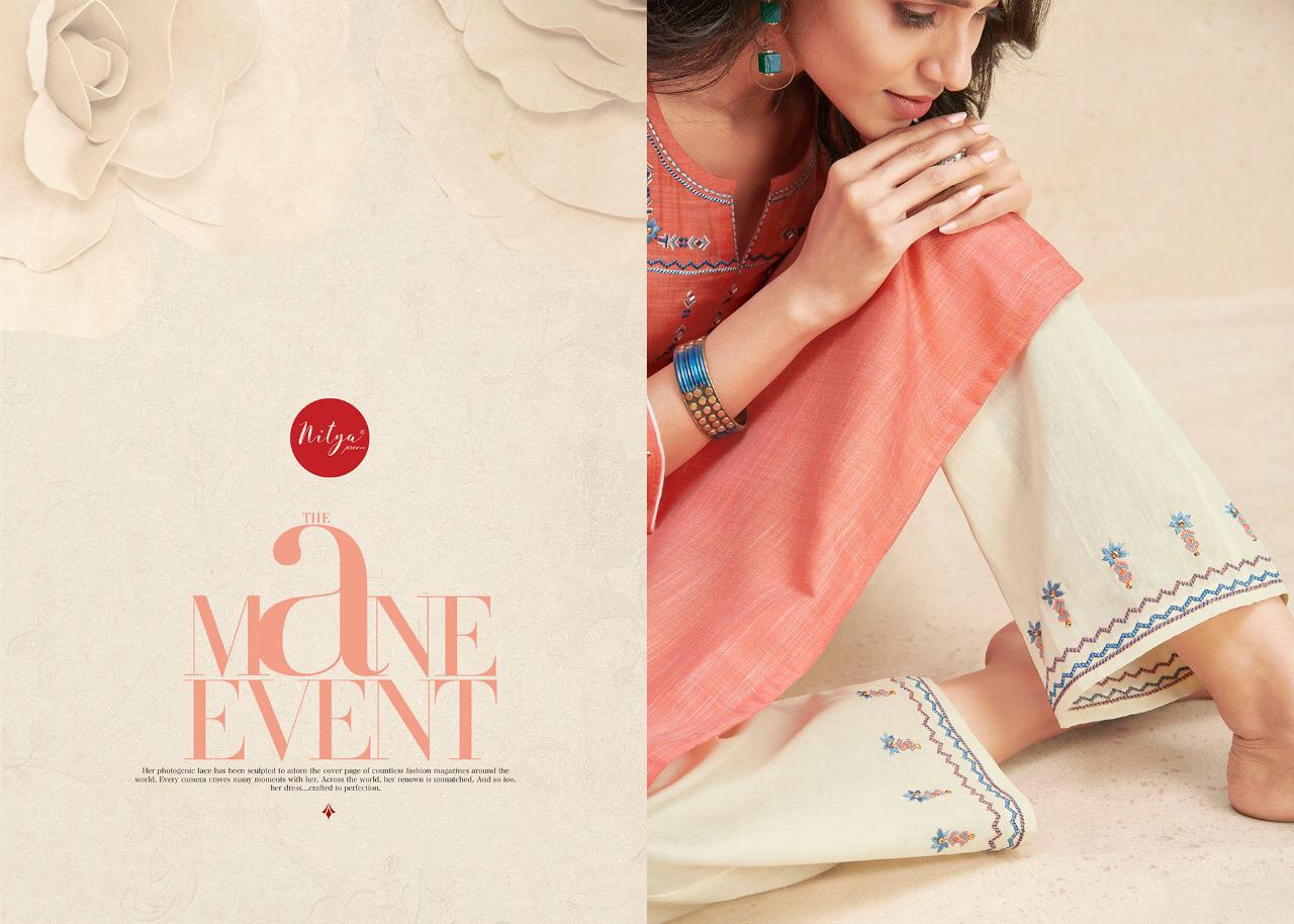 FABRICS (NITYA) SHANAYA Latest Fancy festive Wear Fancy Cotton Worked Kurtis With Bottom Collection