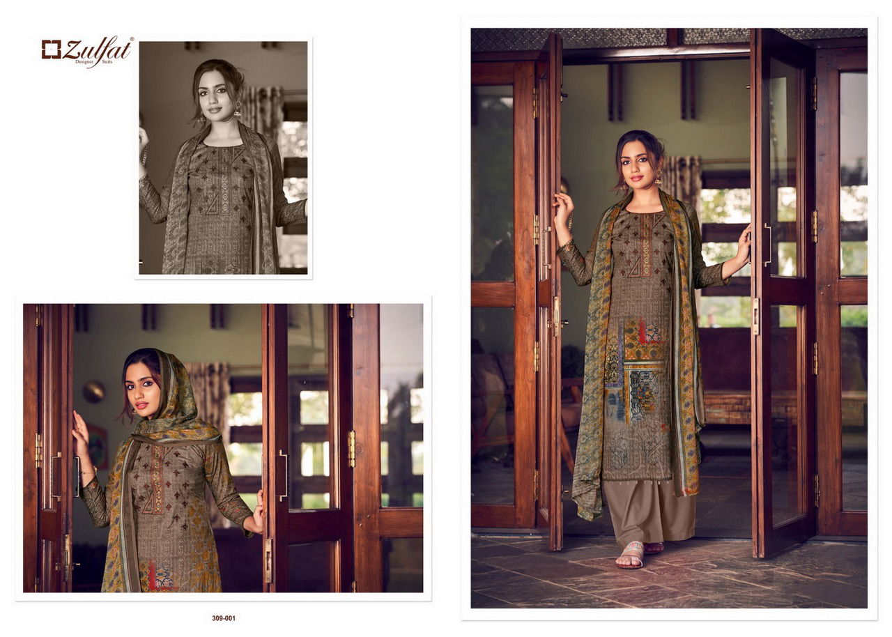 Zulfat Aakruti Latest Casual Wear Pure Cotton Digital Style Print With Heavy Fancy Embroidery Work Dress Material Collection
