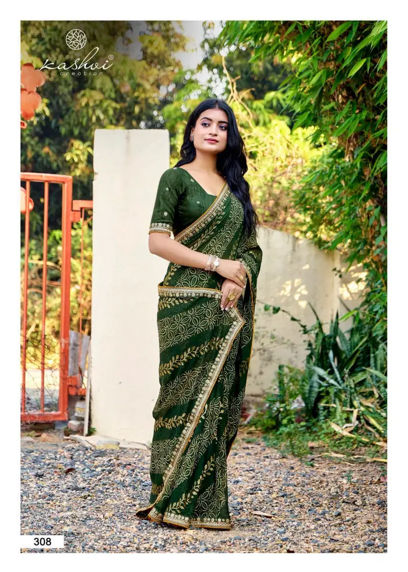 Chuneri Vol 3 By Kashvi Mono Georgette Daily Wear Saree Wholesale Online