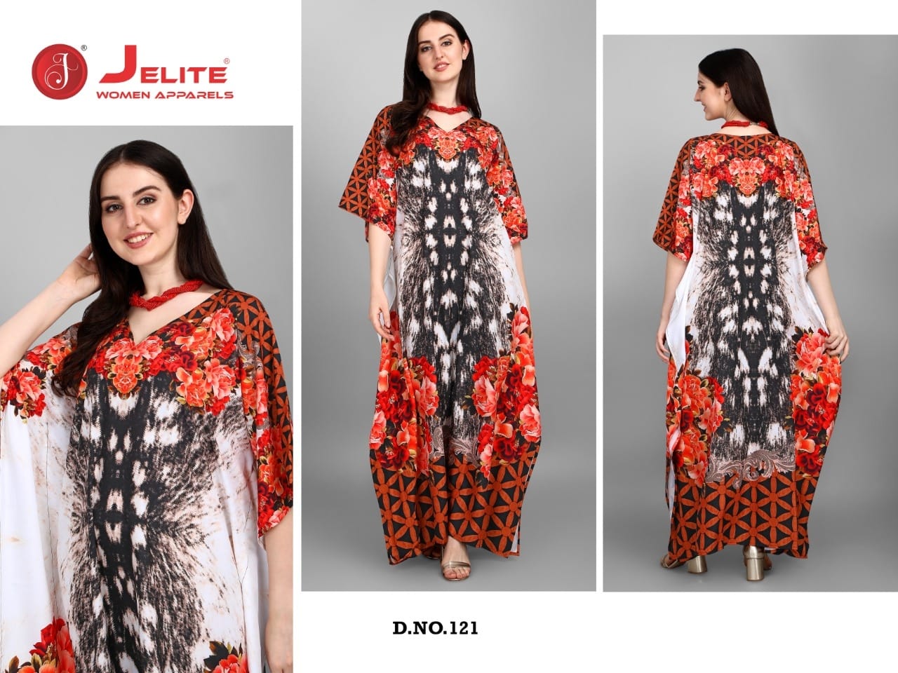 Jelite Alfreen 3 Polyester Fancy Casual Wear Wholesale Kaftans Collection
