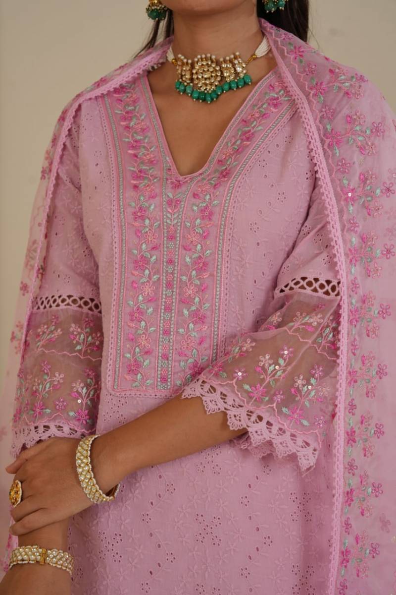 Tanyaa P 119 Designer Schiffli Cotton Kurti Bottom With Dupatta
Online Wholesale
