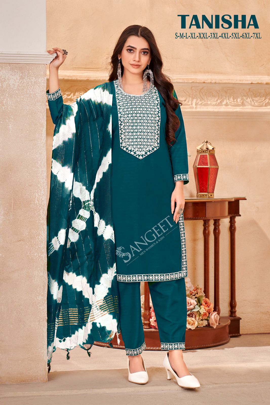 Tanisha By Sangeet Viscose Rayon Embroidery Kurti With Bottom Dupatta Wholesale Shop In Surat