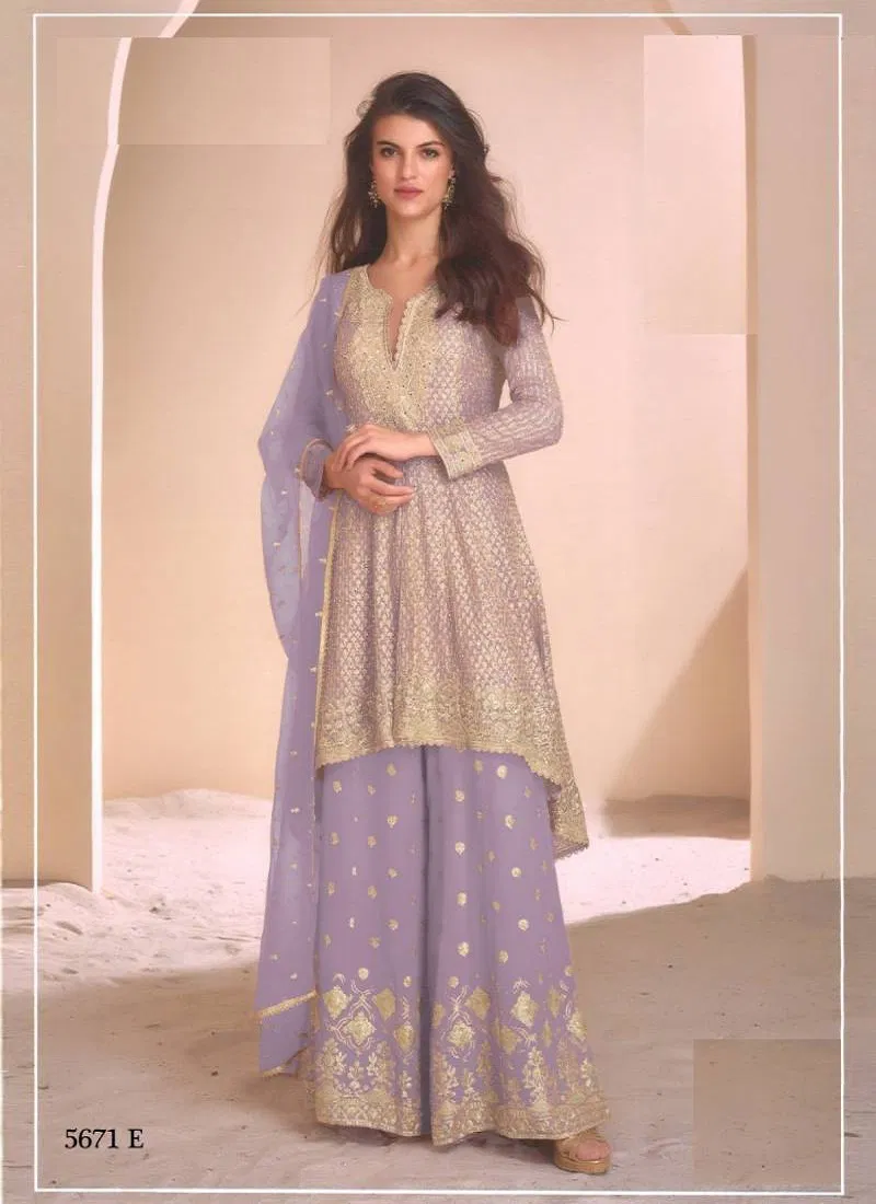 Aayana Hit 7671 A To D Georgette Embroidered Salwar Suits Wholesale In India