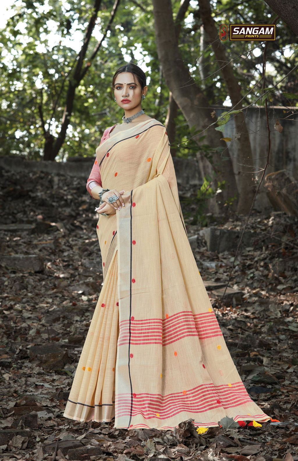 Sangam Sangeet Latest Casual Wear Linen Cotton Sarees Collection