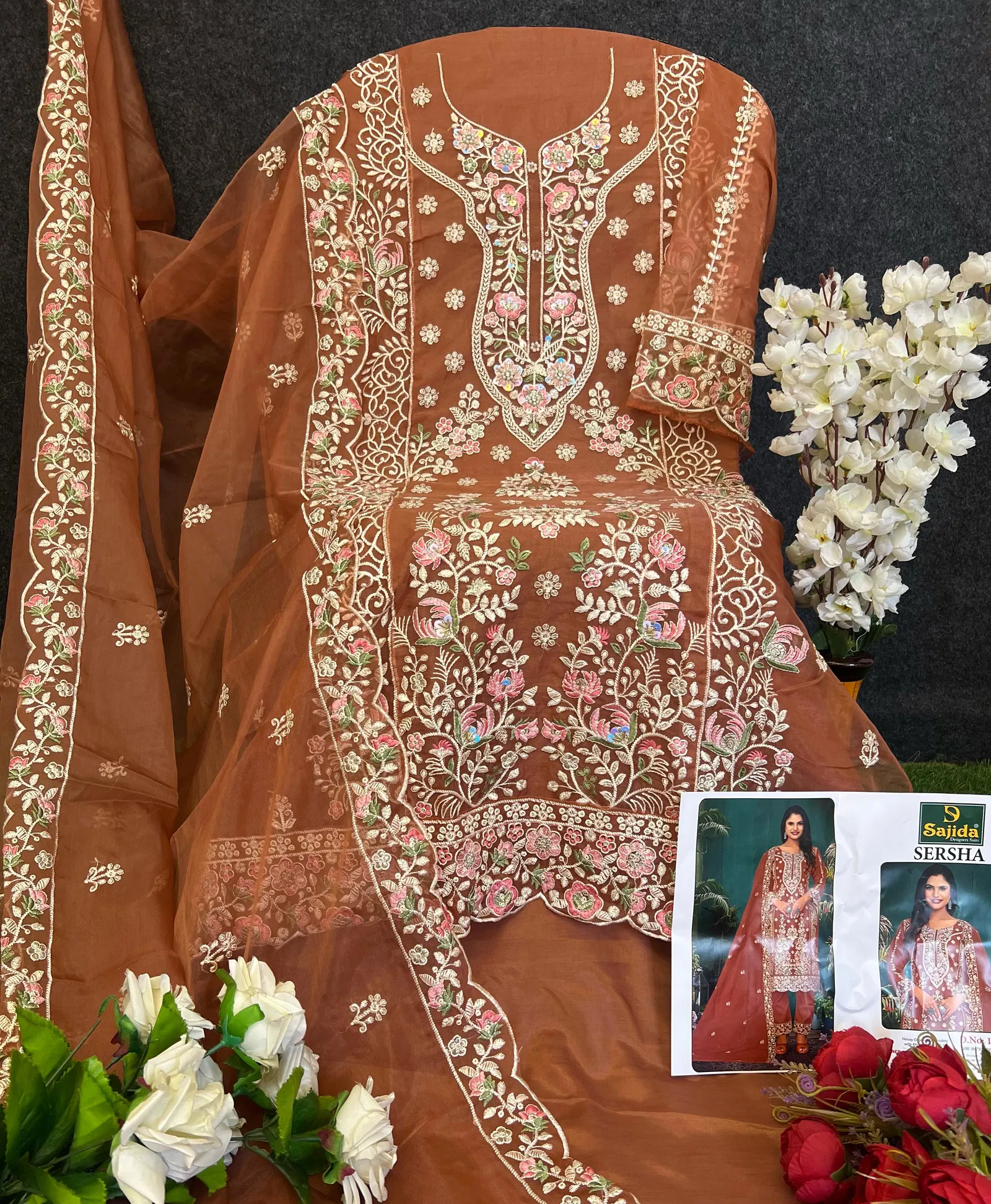 Sersha by Sajida Organza Wholesale Pakistani Salwar Kameez In India