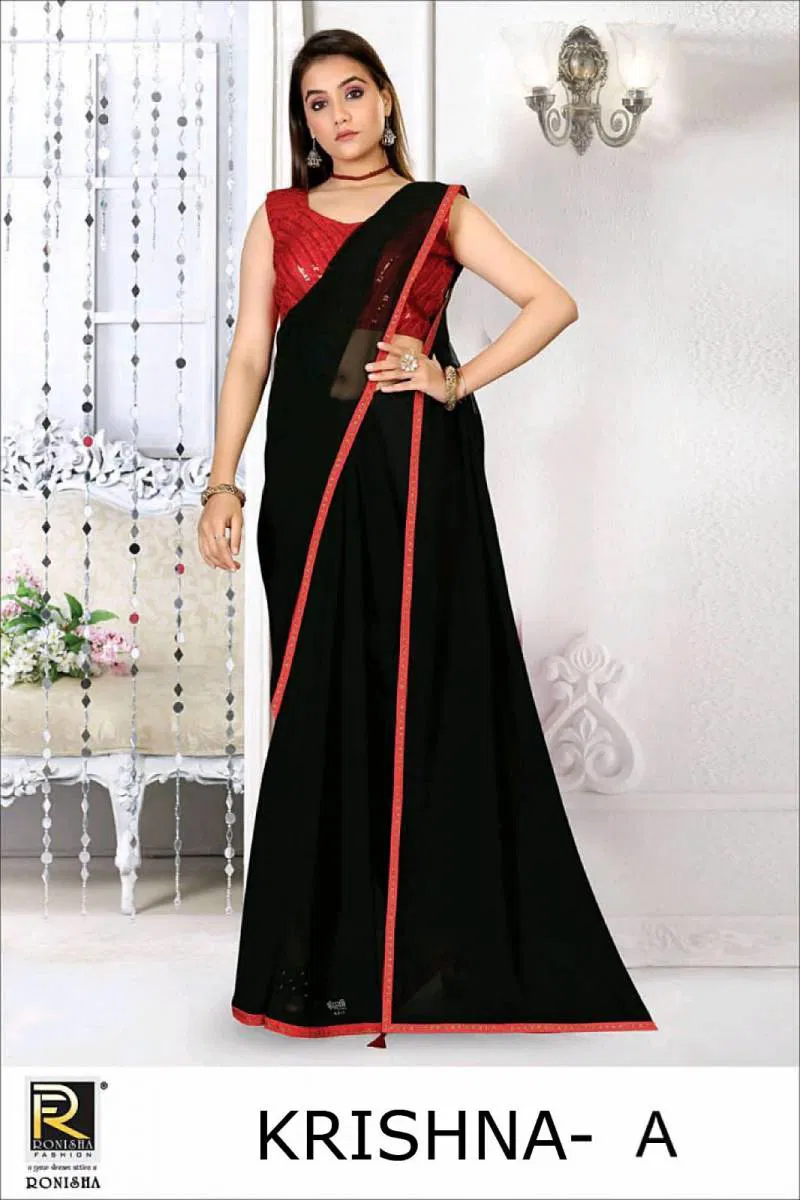Krishna By Ronisha Party Wear Stylish Georgette Saree Suppliers In India