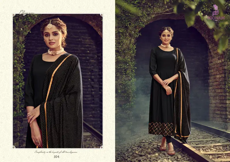Poonam Designer Kiara Rayon Malai Foil Print Latest Designer Gown Collection 