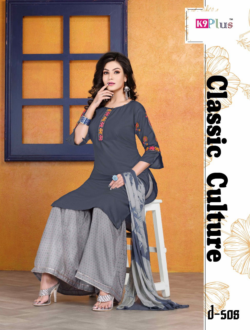 K9 Plus Akansha Latest Fancy Designer Ethnic Wear Heavy Rayon With Embroidery Work Readymade Sharara Suit Collection
