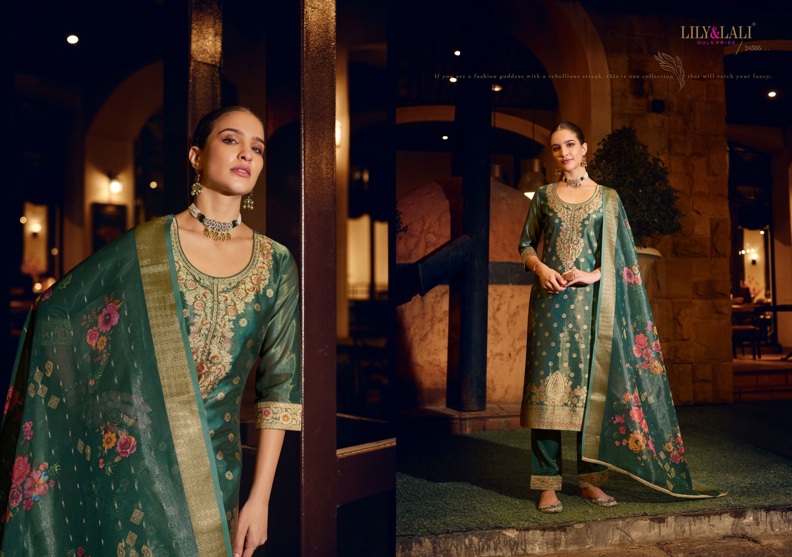 Faridan Vol 2 By Lily And Lali Kurti With Bottom Dupatta Suppliers In India