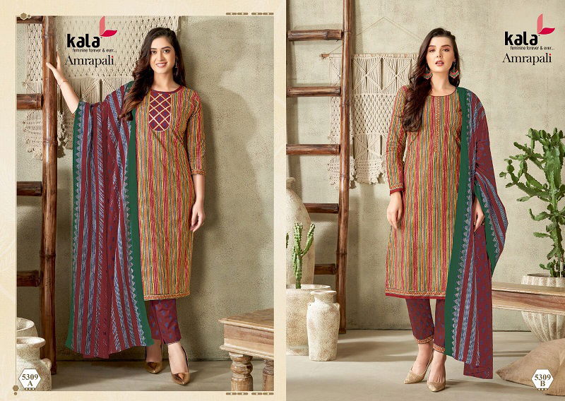  Amarpali By Kala Cotton Printed Kurti Bottom With Dupatta Catalog