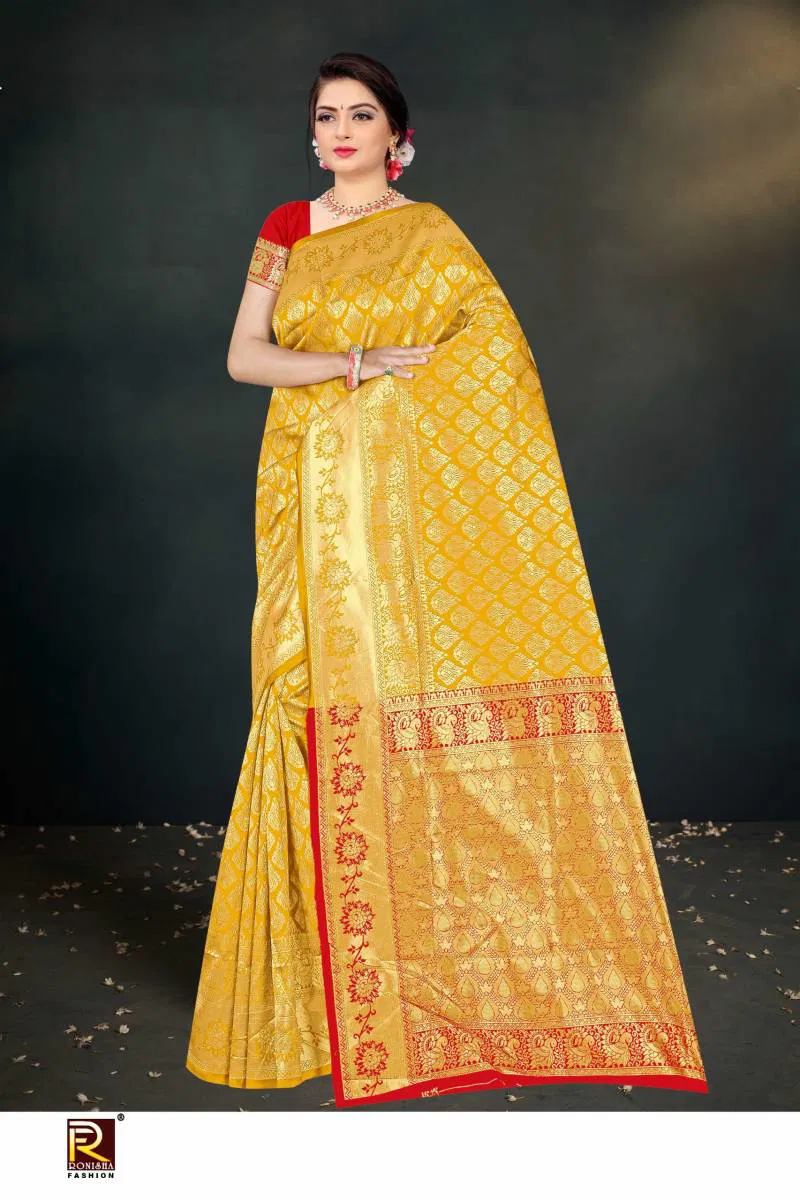 Ronisha 221 Festive Wear Stylish Banarasi Silk Saree Wholesale Market In Surat