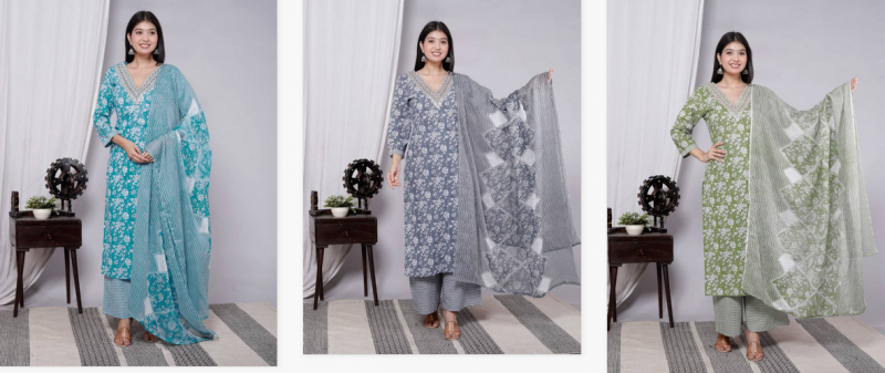 Kiara Kurti Vol 19 Cotton Kurti Bottom With Dupatta Wholesale Kurti In India
