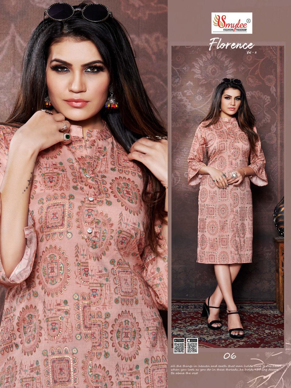 Smylee Florence 3 Latest Fancy Designer Regular Wear Rayon Printed Designer Kurtis Collection

