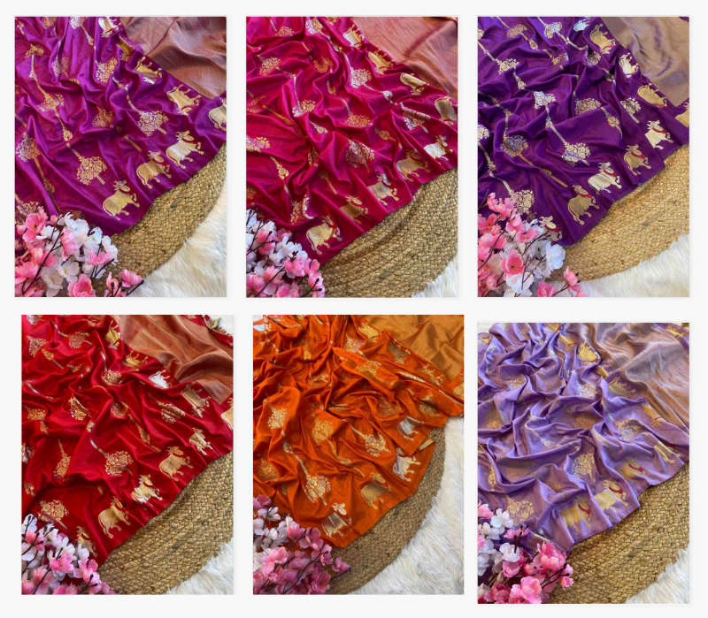 Kc 313 Silk Embroidered Party Wear Saree Wholesale Market In Surat