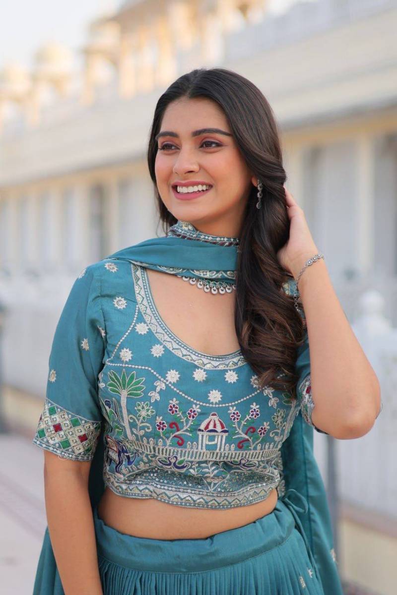 Sn 2332 Designer Chinon Lehenga Choli Bulk Orders In India