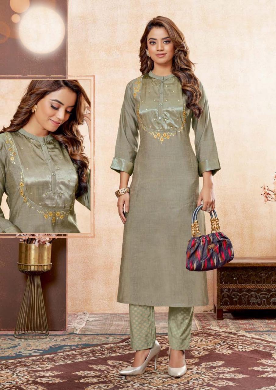 Namya 1001 Ethnic Wear SIlk Designer Kurti With Bottom Collection
