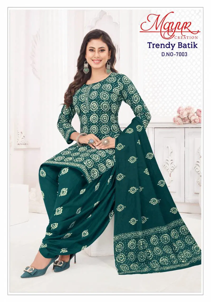 Trendy Batik Vol 7 By Mayur Cotton Dress Material Surat Wholesale Market