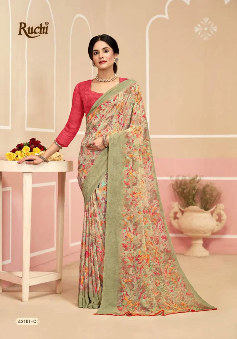 Ragaa Georgette 17 By Ruchi Printed Saree Wholesale Clothing Suppliers In India