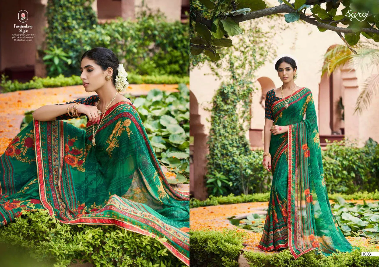 Saroj Mishita Festive Wear Georgette with Beautiful Designs Saree Collection
