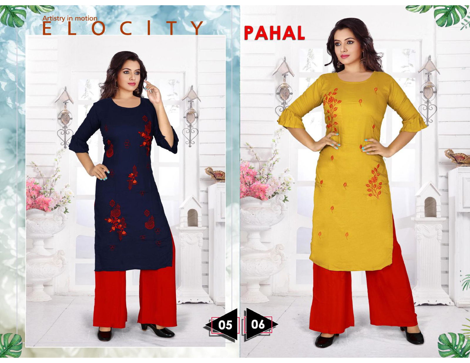 Pahal 2 Festive Wear Designer Rayon Printed Ethnic Wear Kurti With Bottom Collection
