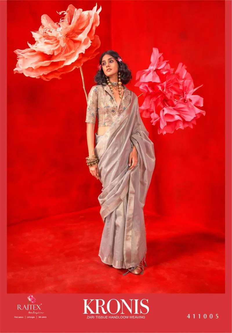 Kronis By Rajtex Zari Tissue Handloom Weaving Silk Saree Wholesale Price
