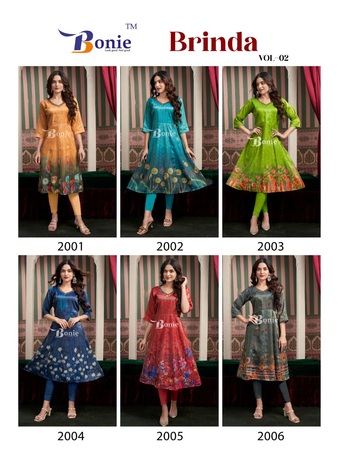 Brinda Vol 2 By Bonie Amazing Jacquard Printed Kurti Wholesalers In Delhi
