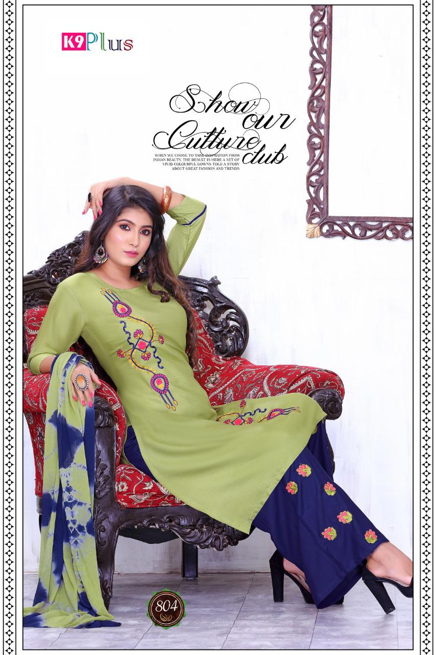 K9 Plus Latest Designer Casual Wear Ready Made Plazzo Suit Collection 