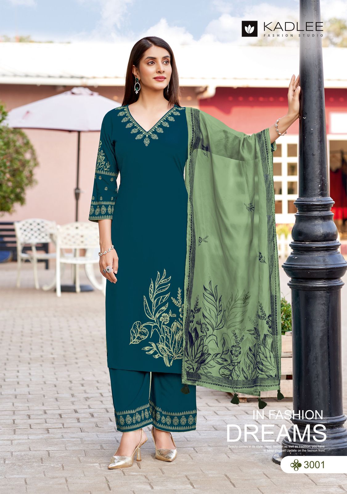 Kamyaa By Kadlee Rayon Printed Designer Kurti With Bottom Dupatta Orders In India
