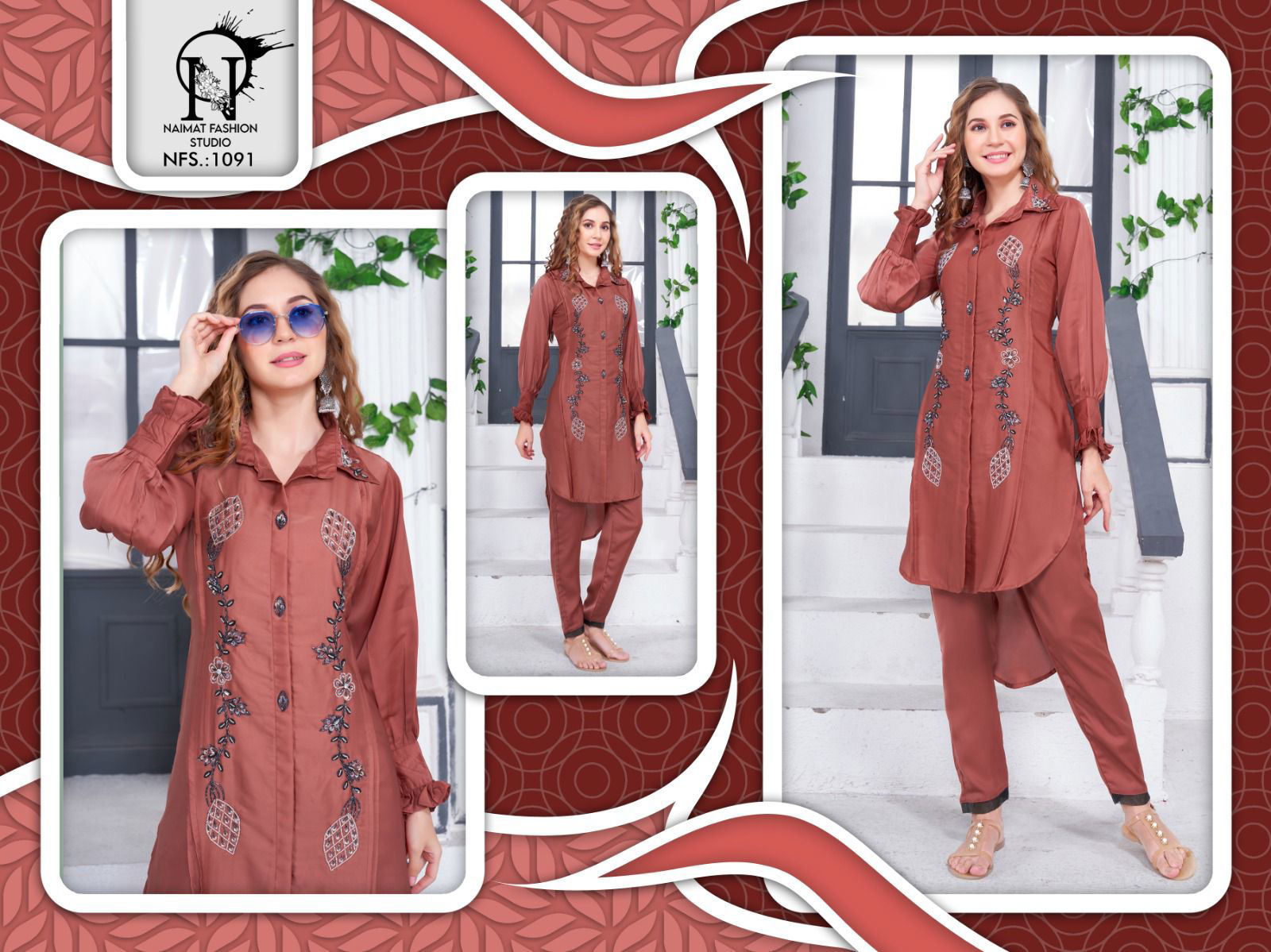 NFS 1091 Imported Fancy Cord Set Kurti With Bottom Catalog