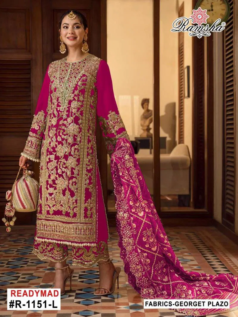 Ramsha R 1151 I To L Georgette Ready Made Suits Wholesale Suppliers In Mumbai