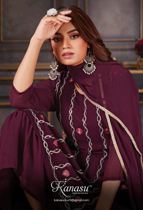 Kanasu By Erica Georgette Designer Sharara Suit Catalog