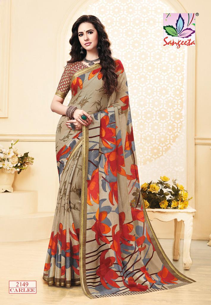 Sangeeta Latest Collection Of Casual Daily Wear Printed Chiffon Saree 