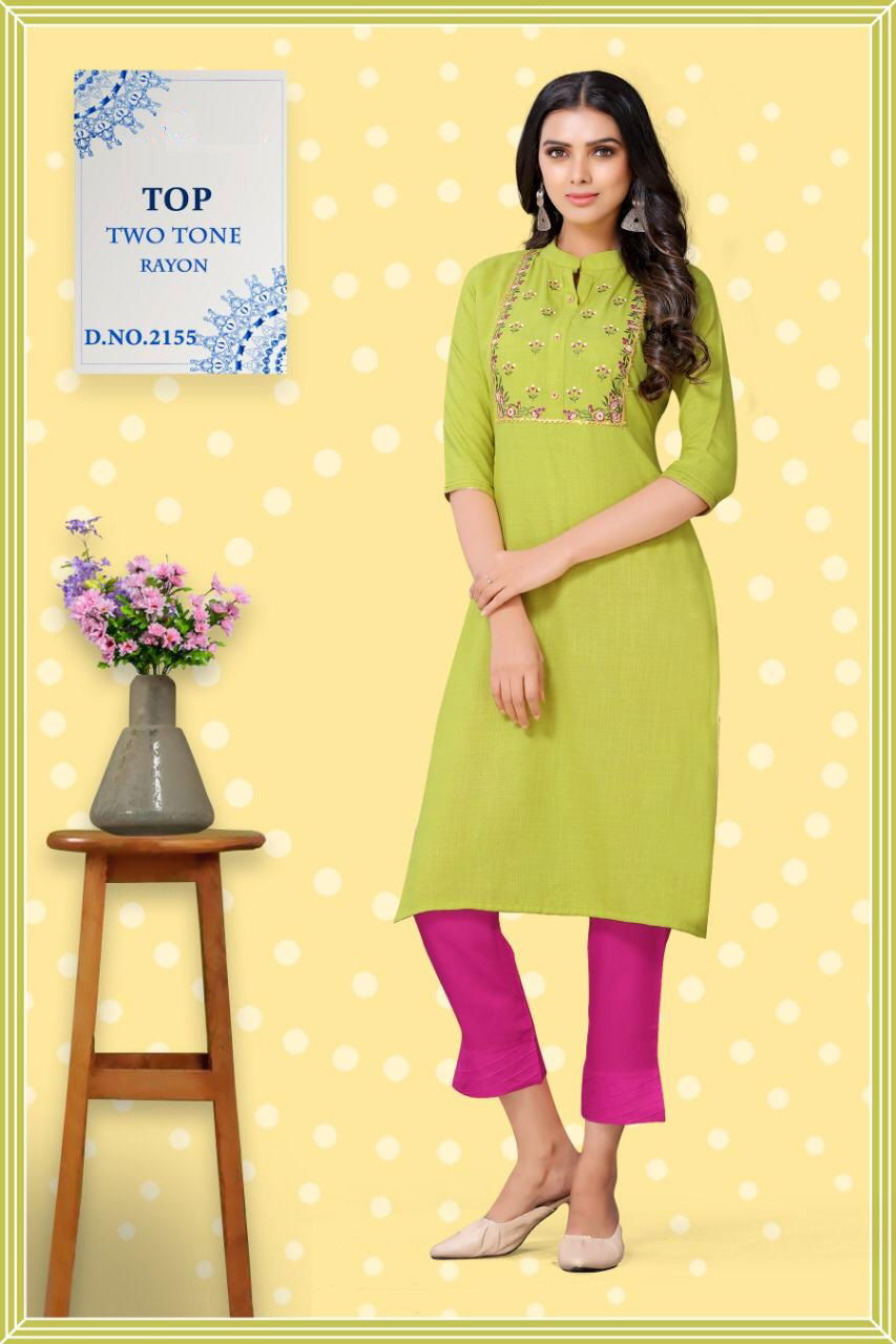 Sakhi 1 Latest Fancy Designer Rayon Ethnic Wear Designer Kurtis Collection

