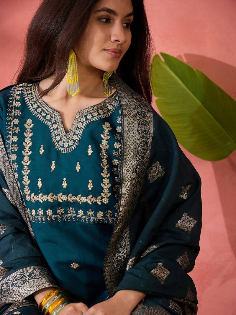 Color Set 8507 Beautiful Roman Silk Kurti Bottom With Dupatta Online Wholesale