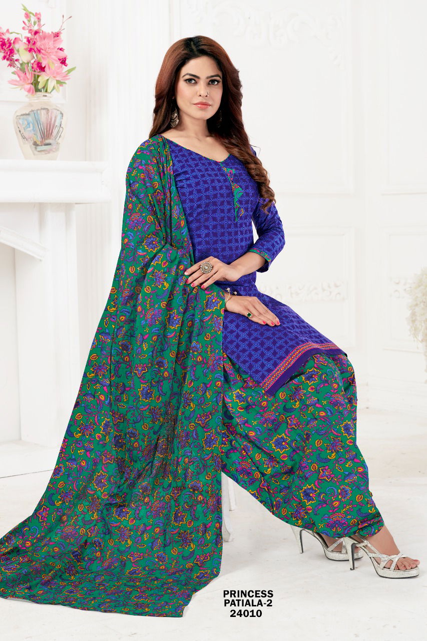 Princess Patiala 2 Printed Cotton Casual Wear Salwar Suit Ready Made Collection
