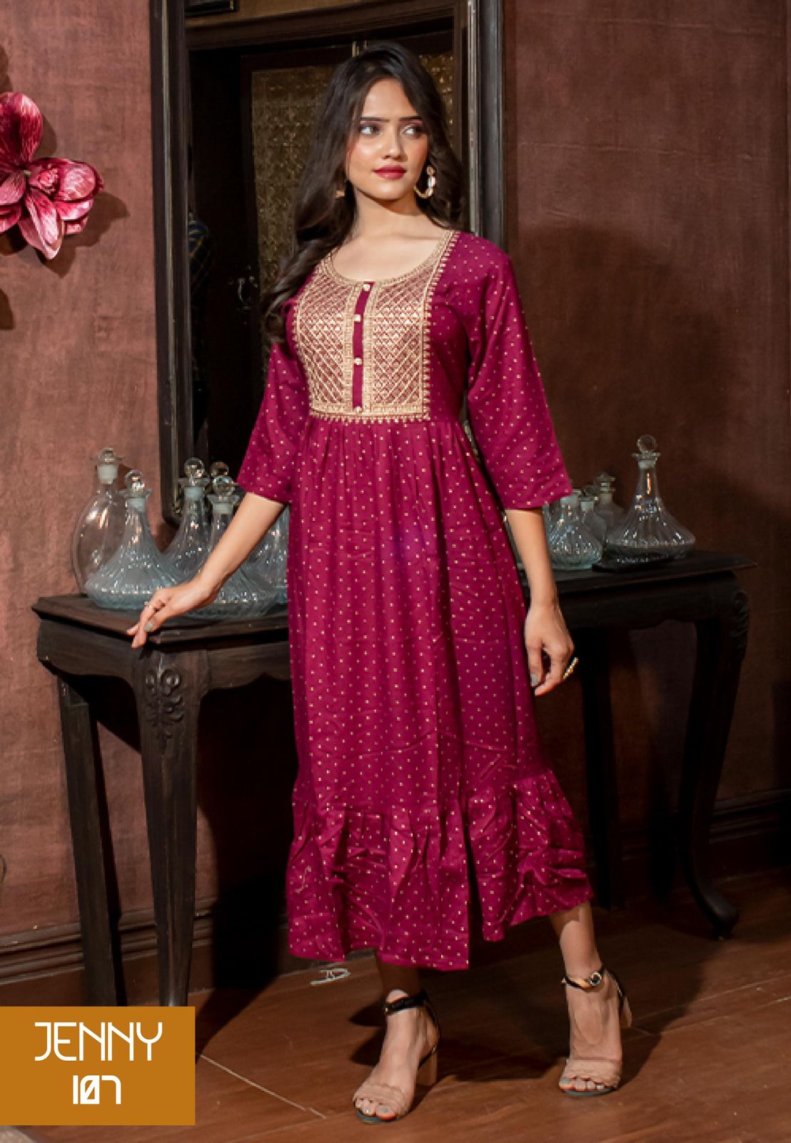 Jenny 101 New Latest Designer Ethnic Wear Long Anarkali Kurti Collection