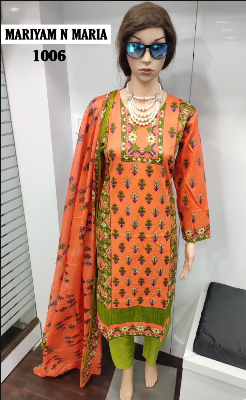 Mariyam N Maria Latest Printed Pure Cotton Ready Made Salwar Suit Collection 