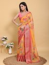 Scgt Gunjan A Linen Woven Jacquard Printed Fancy Saree 
