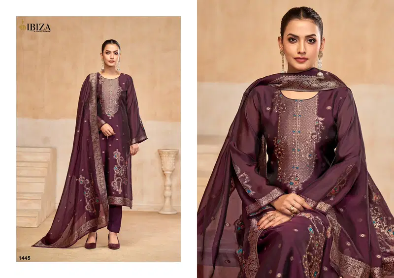 Mian By Ibiza Banglory Silk Jacquard Dress Material Wholesale Market In Surat