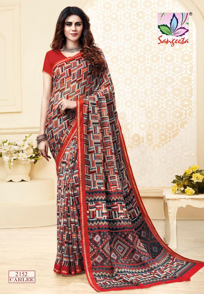 Sangeeta Latest Collection Of Casual Daily Wear Printed Chiffon Saree 