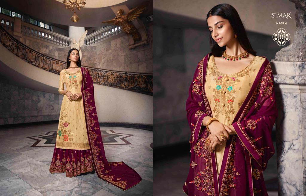 Glossy Aasma Latest Heavy Festive Wear Designer Pure Dola Jacquard With Swarovski Work Suit Collection  