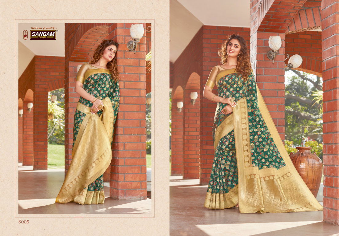 Sangam Adrak Latest Fancy Wedding Wear Digital Printed Silk Sarees Collection