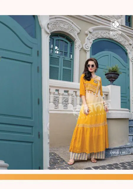 Kiana Amora Fancy Elegant Latest Designer Heavy Casual Wear Kurti With Bottom Collection
