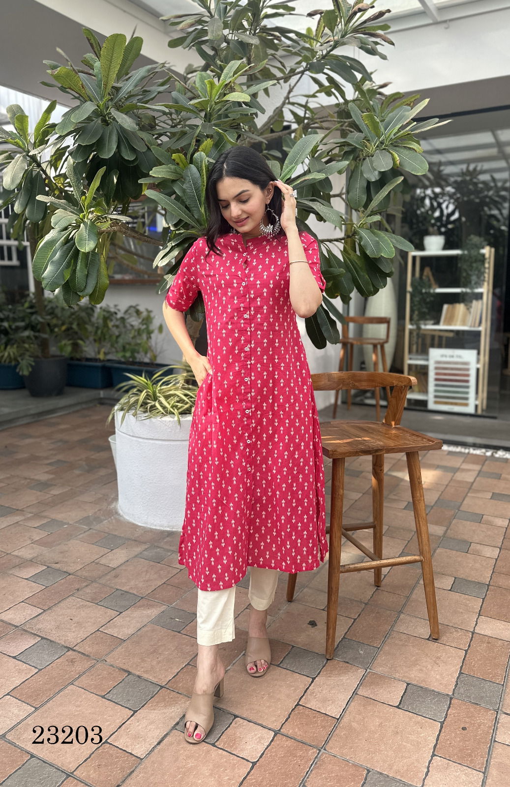 Indira 23203 Straight Cotton Kurti With Bottom wholesale catalogue Surat
