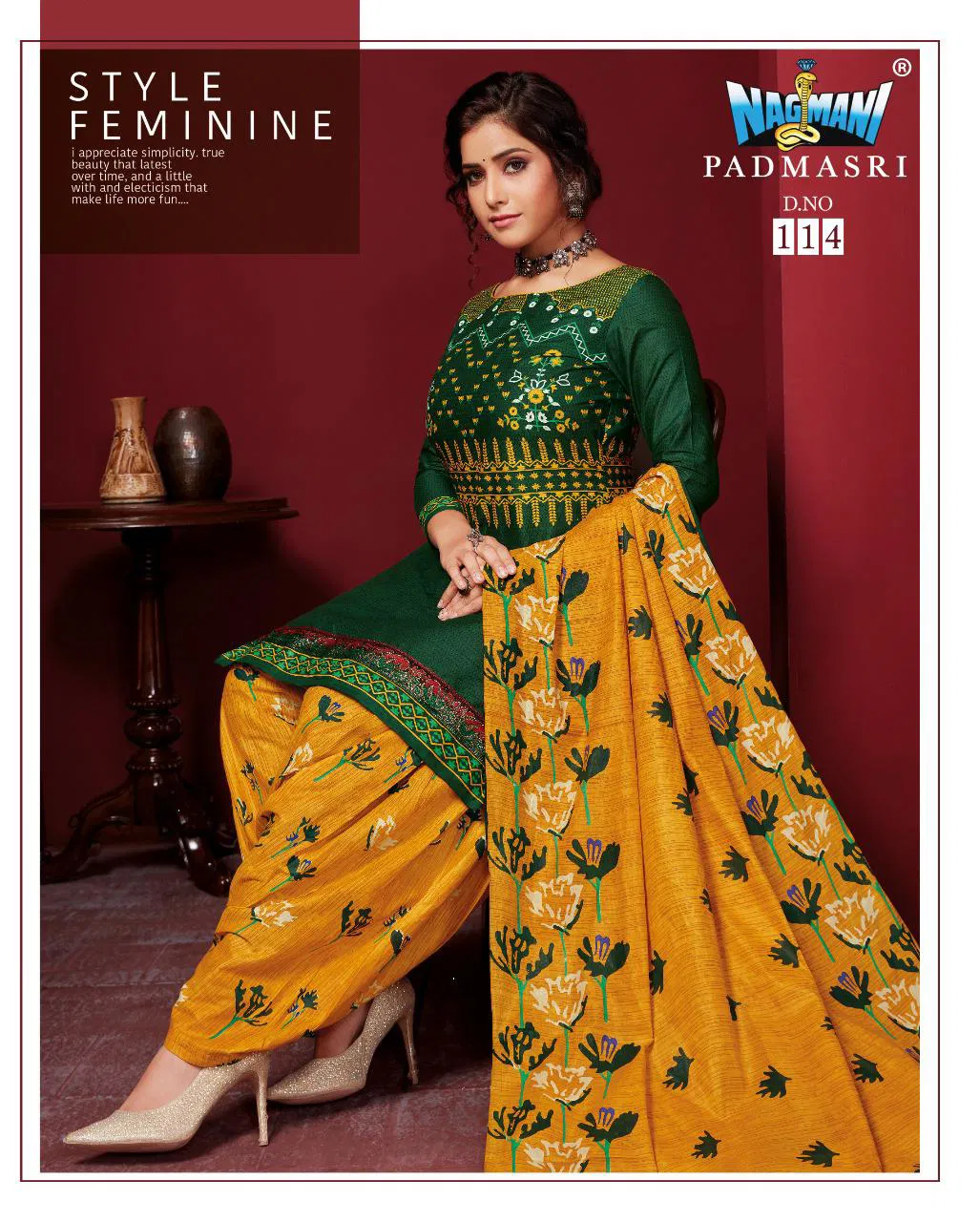 Nagmani Padmashri 11 Latest fancy Regular Casual Wear Printed Cotton Salwar Suit Collection
